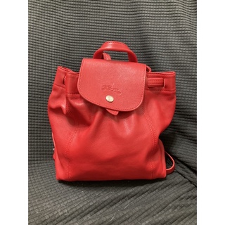 LONGCHAMP 小羊皮後背包 紅色 全新