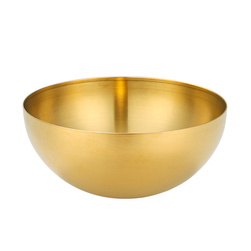 韓系碗 不鏽鋼金色餐具 沙拉碗 家用大號湯碗
