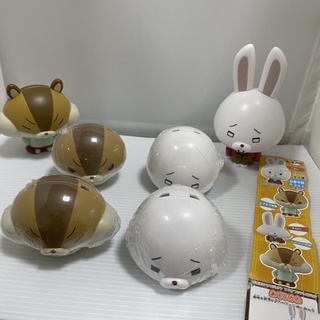 四款一起賣 Capchara紙兔羅佩兔子松鼠造型環保扭蛋BANDAI萬代老鼠動物 轉蛋盒玩食玩模型公仔玩偶黏土人娃娃玩具
