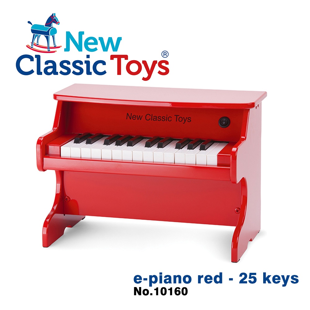 荷蘭New Classic Toys 幼兒25鍵電子鋼琴玩具-經典紅-10160 含琴譜 /鋼琴玩具/兒童電子鋼琴玩具
