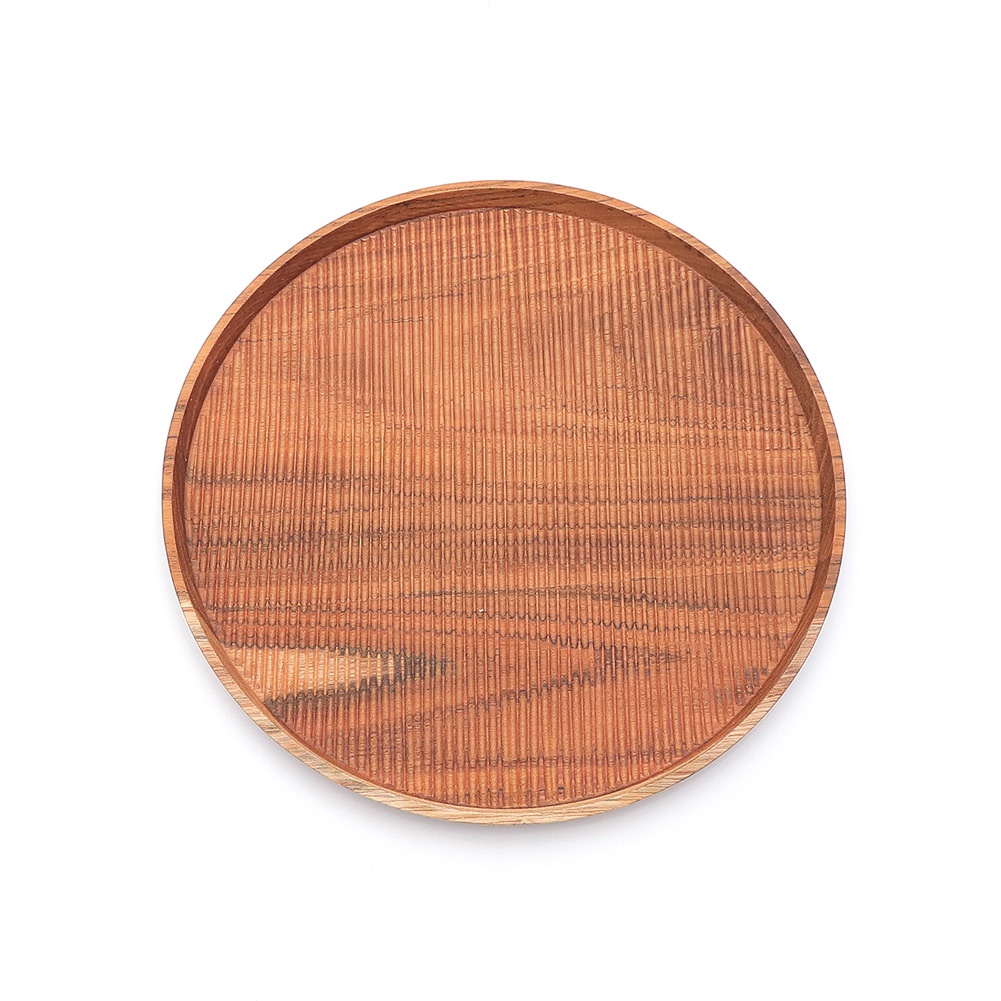 【FANTINO 凡第諾】天然柚木圓型托盤XL號(直徑29cm)-條紋款 2059818