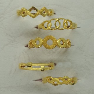 純金999.9 菱格/圓圈/泡泡/編織造型 黃金戒指/黃金尾戒
