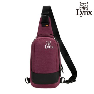 【Lynx】美國山貓極簡休閒防潑水布包單肩包 胸包 紅色 LY39-2P51-75