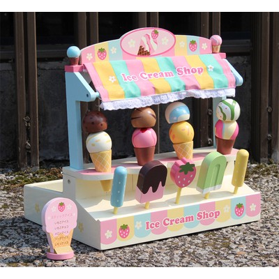 現貨24小時台灣出貨-預購-冰淇淋台款-冰淇淋攤-冰淇淋車~家家酒-磁性玩具 雪糕架-木製廚房