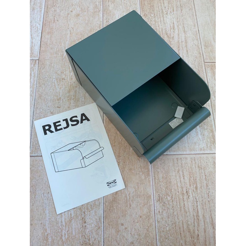 IKEA代購 REJSA 收納盒, 灰綠色/金屬 工業風收納盒 金屬收納盒 文具收納盒