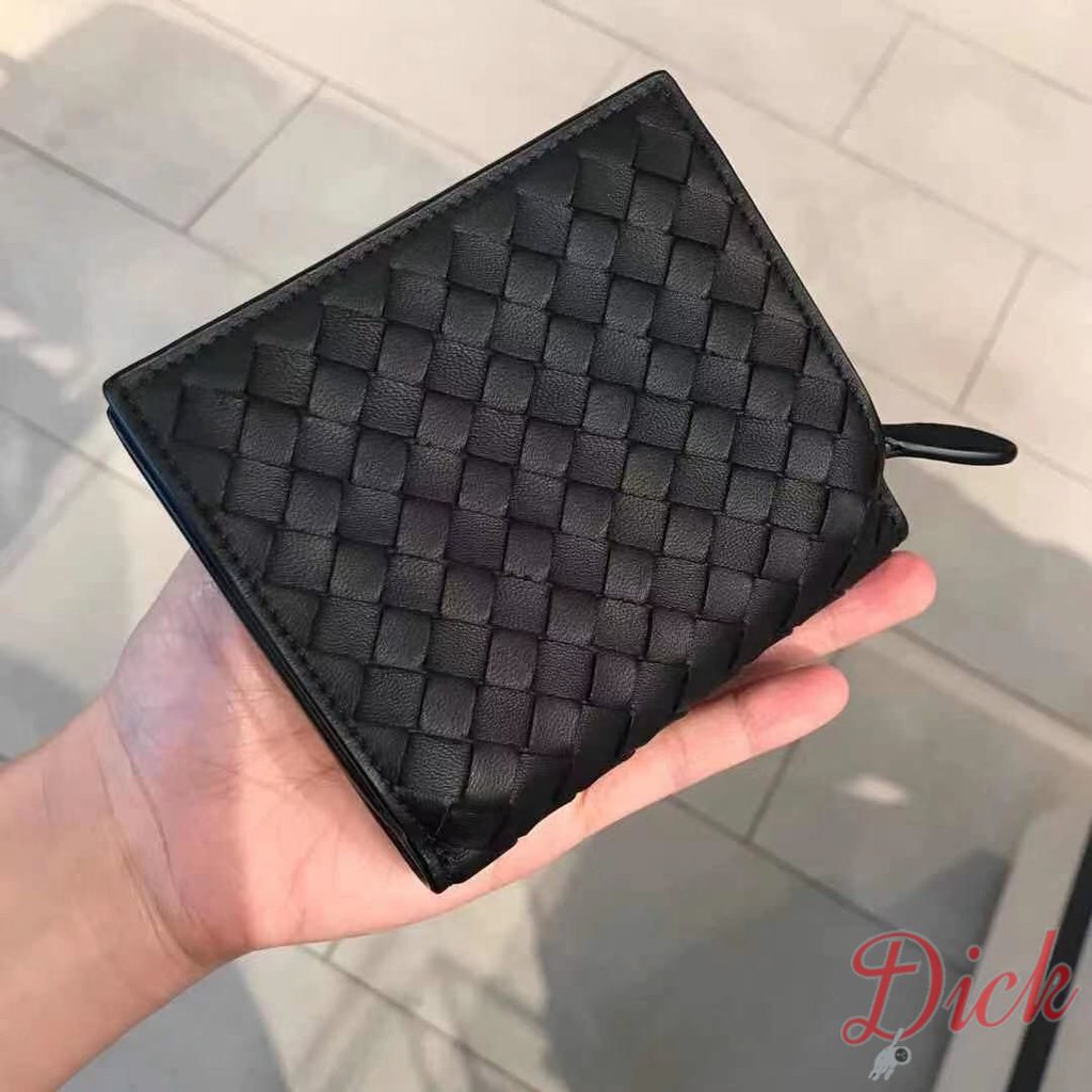 【歐洲outlet正品】BOTTEGA VENETA BV 編織 小羊皮 零錢 短夾