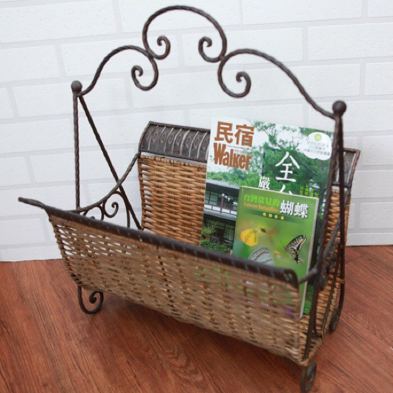 (永美小舖) 歐洲古典鄉村鍛鐵書報架 雜誌架