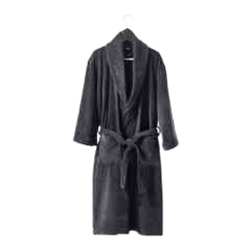Ikea Njuta 100 棉浴袍黑色l Xl 下過水沒穿過 蝦皮購物
