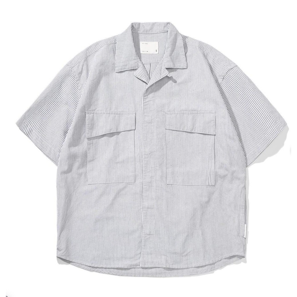 [ _ U.select _ ] PIN SKTBS 21ss  寬鬆條紋短袖襯衫 古巴領 開領 city boy