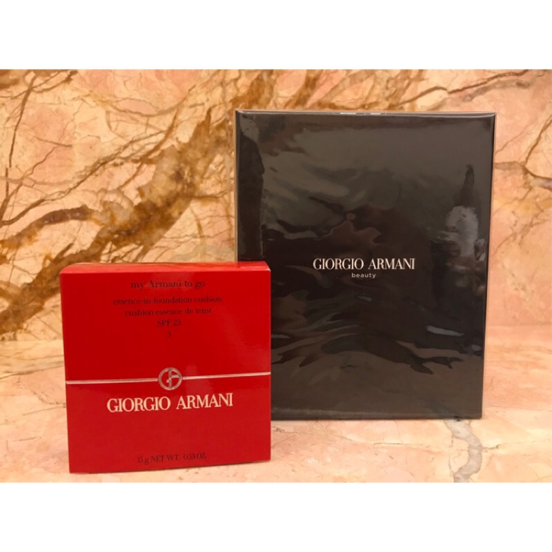 現貨 Giorgio Armani 氣墊粉餅 3號 + Armani Red  迷你訂製包