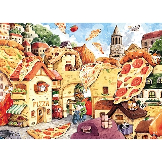 拼圖總動員 披薩小鎮 PuzzleStory X Apple one 500片 afu 繪畫