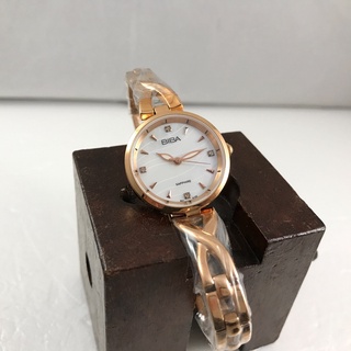 法國時尚設計 BIBA 碧寶錶 交叉手鐲 玫瑰金鍊錶 女錶 藍寶石玻璃 石英錶