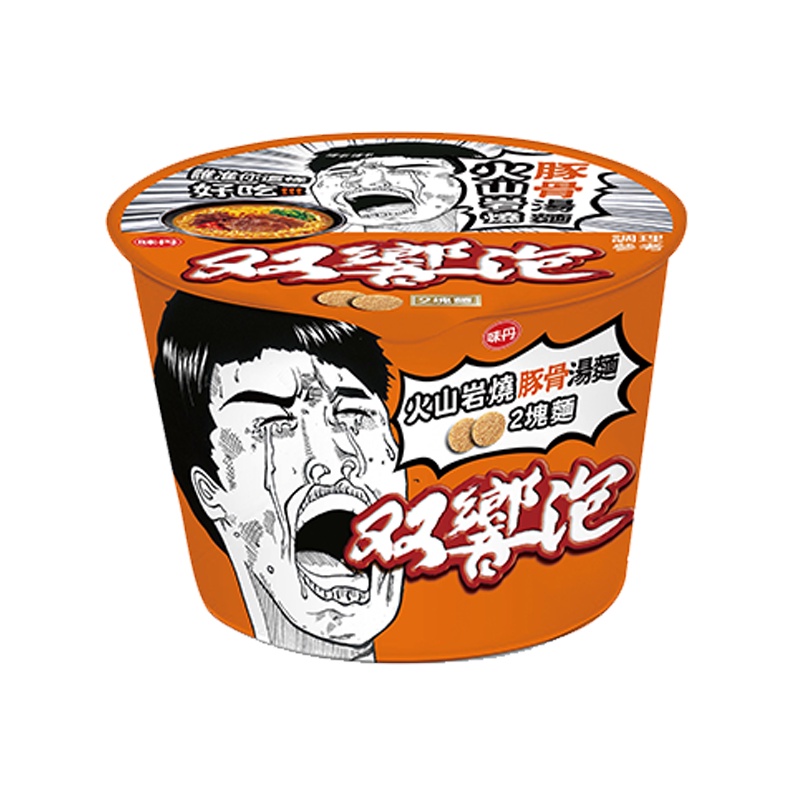 味丹雙響泡岩燒豚骨湯麵(桶)[箱購]110g克 x 12 【家樂福】