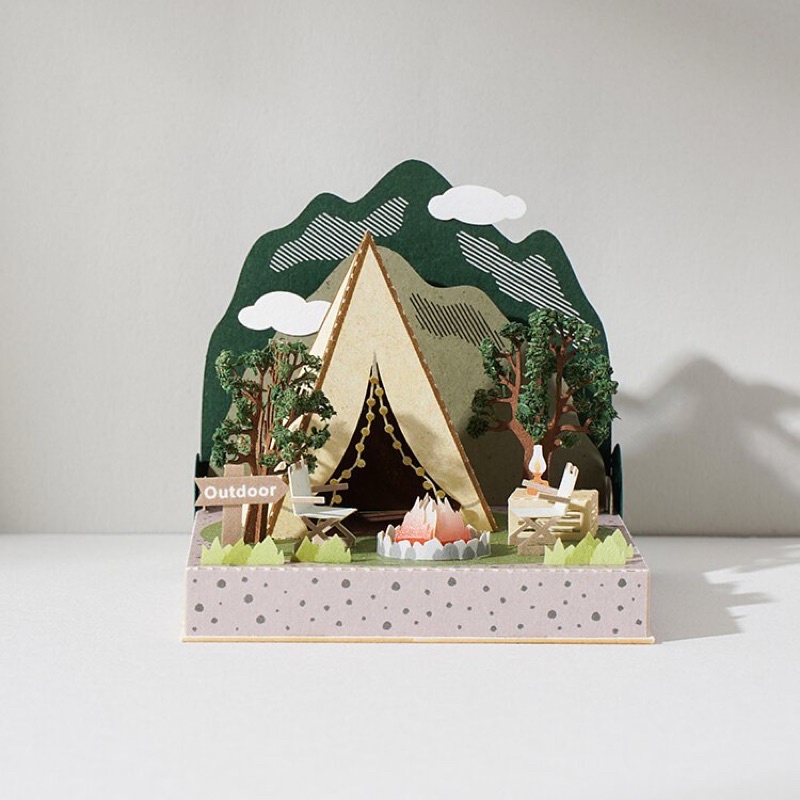 紙模型、紙雕【好時光DIY材料包】露營·紙雕