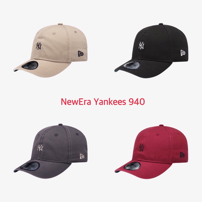 韓國正品代購 MLB NewEra 940 NY YANKEECap 小LOGO 棒球帽 復古老帽 奶茶 黑 灰藍 酒紅