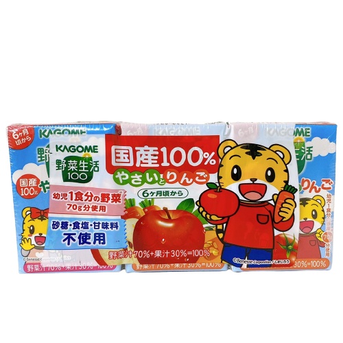世界GO 日本 KAGOME 可果美 巧虎 野菜生活 幼兒用 綜合蔬菜果汁 蘋果果汁 寶寶蔬菜汁 兒童果汁 紙罐