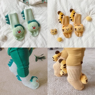 新款兒童襪子ins風 可愛公仔襪 寶寶學步襪 貓貓恐龍造型卡通襪 嬰兒長襪