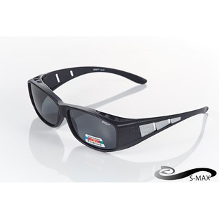【S-MAX專業代理】New 年度新款 舒適包覆 專業透氣導流孔設計 Polarized偏光運動包覆眼鏡 (質感黑銀款)