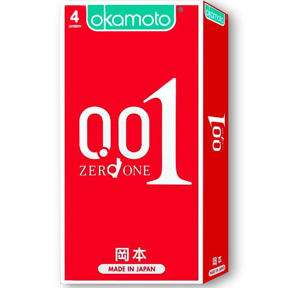 日本保險套 okamoto岡本 - 0.01極薄衛生套 (4入) 衛生套 安全套 避孕套 超薄保險套