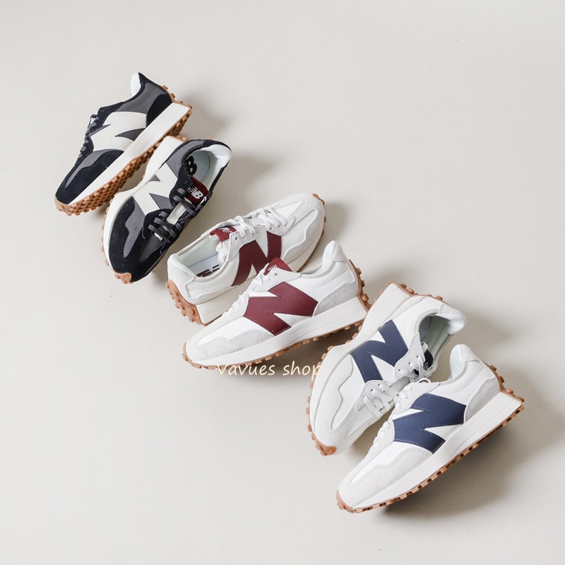 New Balance 327 酒紅 深藍 黑灰 海鹽藍 NB327 皮革 焦糖底 女款 WS327KA/KB/KC