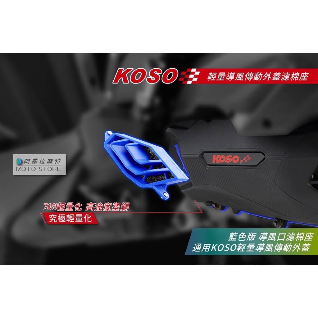 KOSO | 導風傳動蓋 濾棉座 進風座 藍色 海綿座 雷霆 雷霆S G6 RacingS 藍色膠條 膠條
