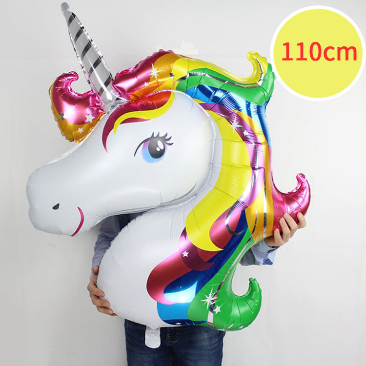 大號卡通彩虹馬鋁箔氣球 獨角馬Unicorn獨角獸生日氦氣球 節日氣球裝飾