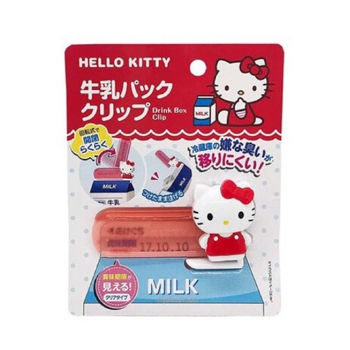 正版授權🐰 日本 三麗鷗 KITTY 凱蒂貓 塑膠牛奶盒封口夾 塑膠封口夾 牛奶盒夾 密封夾 保鮮夾 封口夾