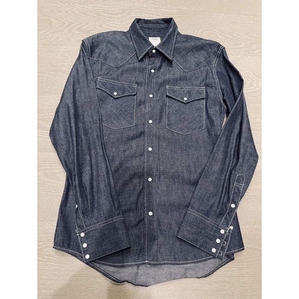 visvim one wash 14OZ原色丹寧襯衫 硬挺 二手美正品 size:s