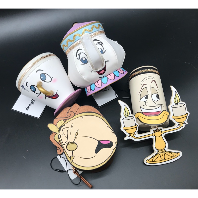 《現貨》歐洲限定版 迪士尼Disney 阿奇杯 茶壺媽媽 美女與野獸 葛士華時鐘先生 蠟燭盧米亞 零錢包 化妝包收納包