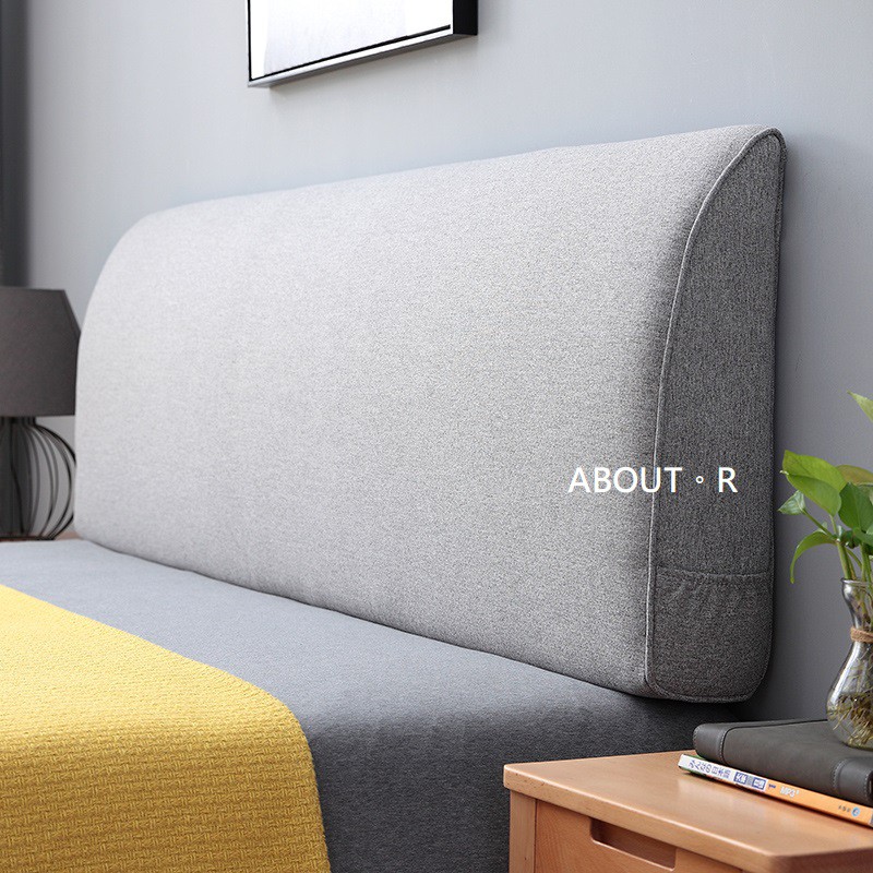 About R 訂製加厚床頭片軟包素面純色床頭墊無床頭片靠墊有床頭片雙人床靠背枕可拆洗布藝棉麻塌塌米床頭罩套可依尺寸訂製