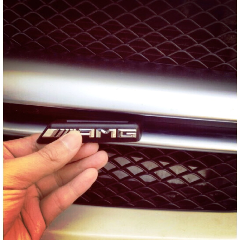 ANS汽車配件 副廠 賓士 （Benz） AMG 細雙閘中網標 GLC x253 中網小標 前標 水箱罩 GLA GLE