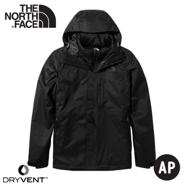 【The North Face 男 DV二件式防水保暖外套《黑》】4NAN/衝鋒衣/防水外套/風雨衣/悠遊山水