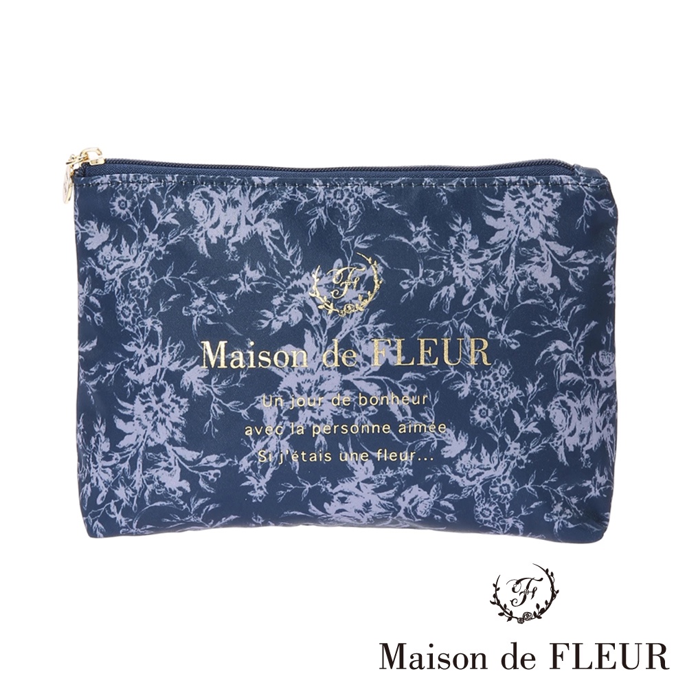 Maison de FLEUR 經典優雅花卉印花方形手拿包(8A21FJJ4000)