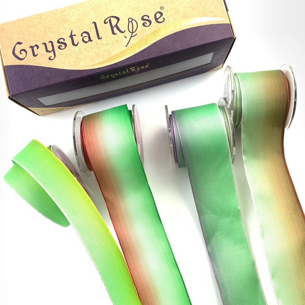 【Crystal Rose緞帶】DIY手折玫瑰/綠光森林 緞帶組合/4入 >>送燙金收納禮盒