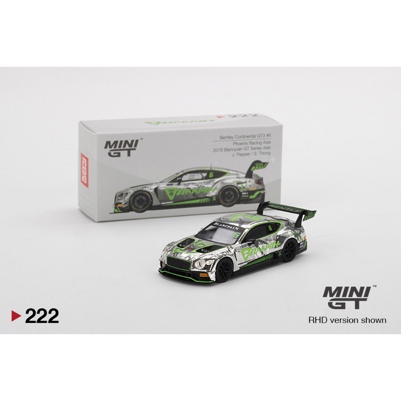 🐮現貨MINI GT #222 1/64 Bentley GT3 #6 2018 Blancpain GT Asia