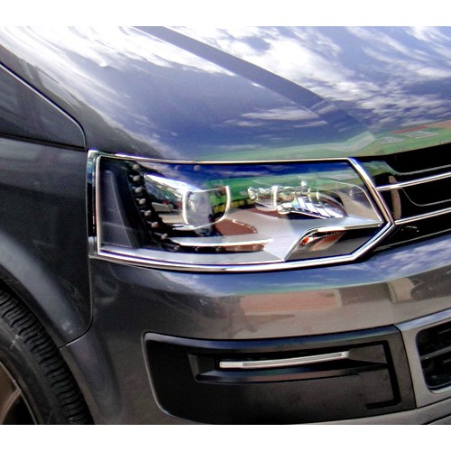 圓夢工廠 VW 福斯 Transporter T5 2009~2015 改裝 鍍鉻銀 車燈框 飾貼 前燈框 頭燈框