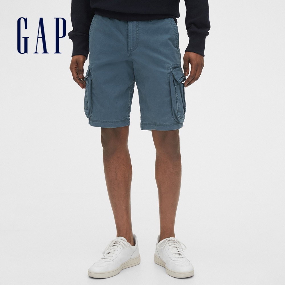 Gap 男裝 彈力水洗色工裝短褲-河藍(440760)