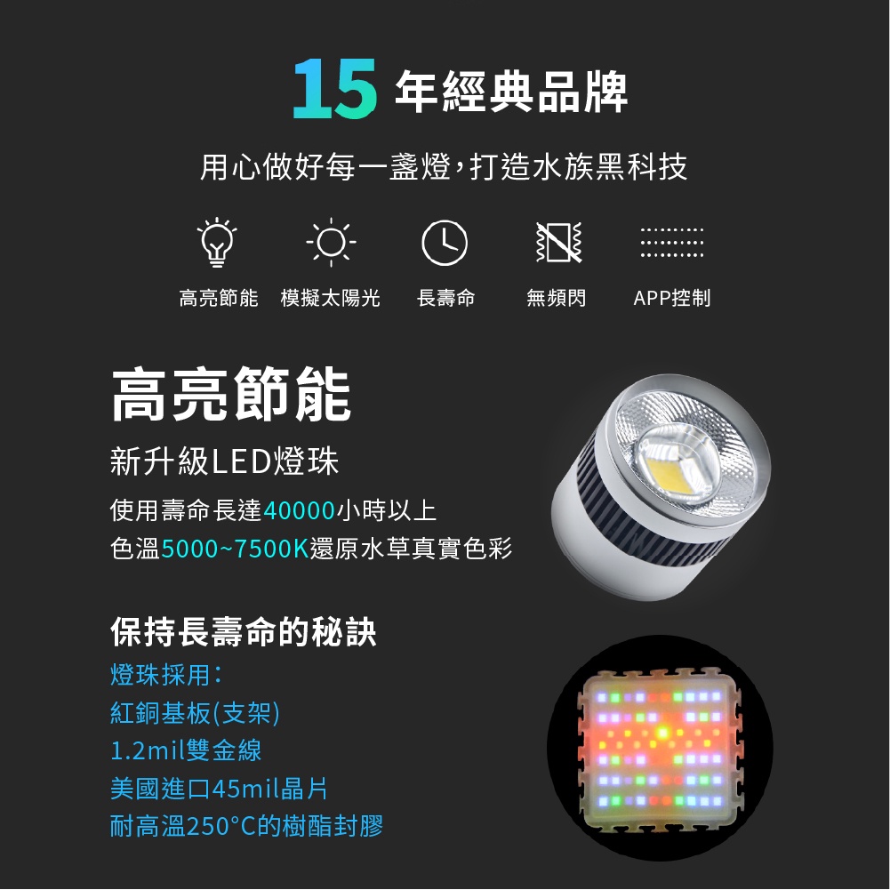 尼特利netlea 金屬筒吊燈 水草燈led 全光譜高演爆藻rgb Aquarium Light 蝦皮購物