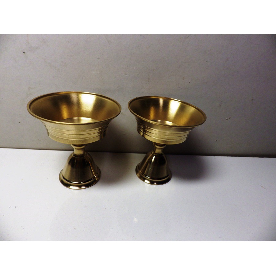 黃銅鑄做酥油燈供杯上直徑6.5公分高7公分底座直徑3.7公分2個