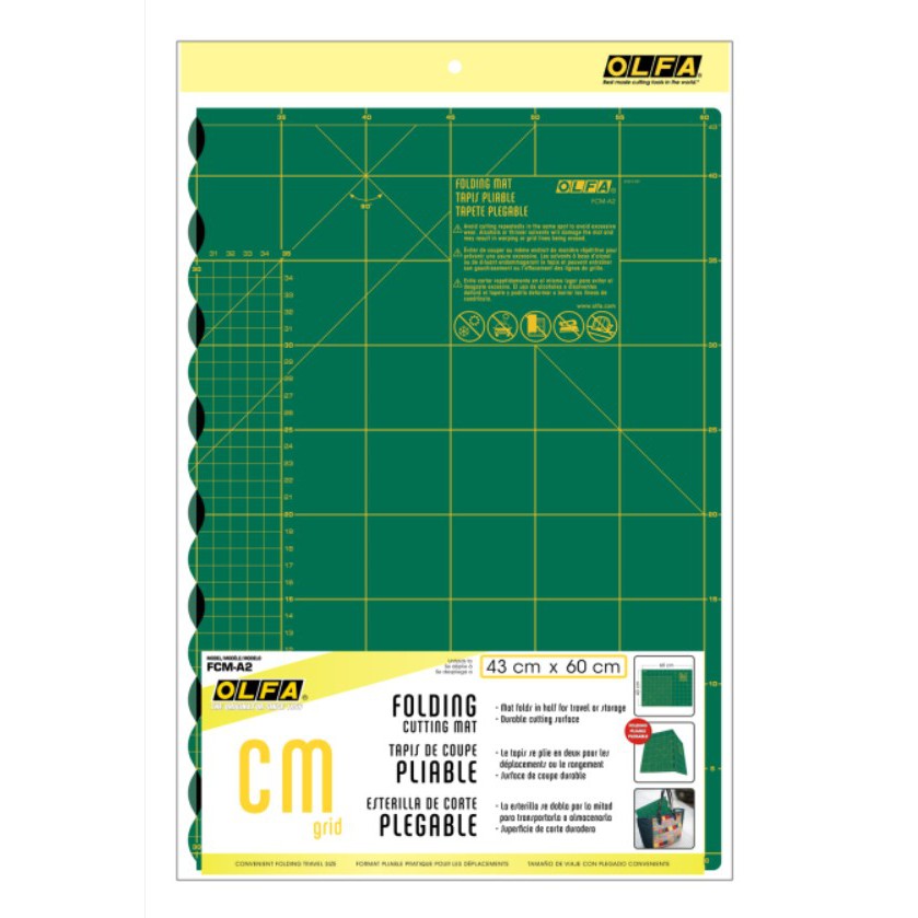 KD-095【OLFA摺疊式切割墊FCM-A2 (綠色)】A2 摺疊式 切割墊