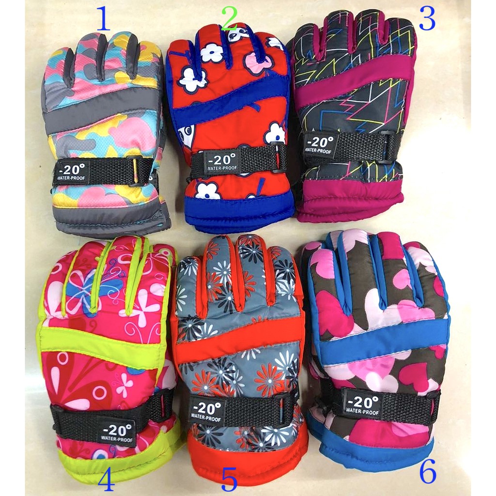 韓式風格 多彩防風耐寒保暖手套 兒童 手套 刷毛 滑雪手套 防水手套 防風手套 防滑 防水 女孩子 女童 保暖手套 兒童