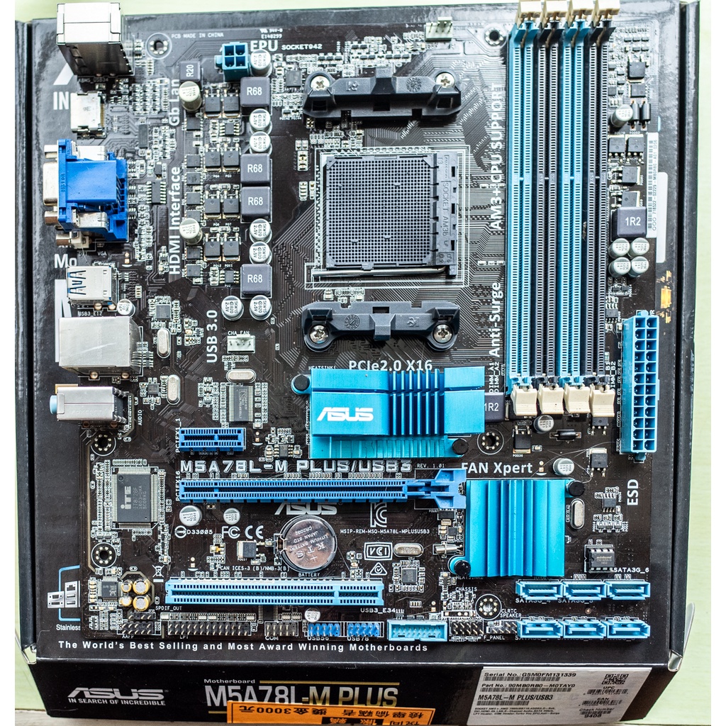 【故障待修品】華碩ASUS M5A78L-M PLUS/USB3/AM3+ 主機板