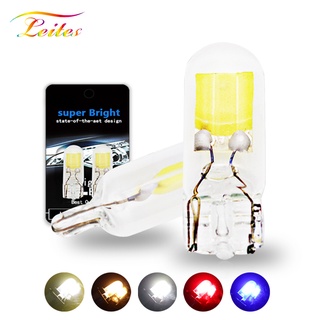 2 件裝最新 T10 led 燈泡 W5W 藍寶石 COB 免驅動 led 楔形燈泡圓頂閱讀燈燈泡超亮 12V 汽車燈泡