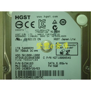 【登豐e倉庫】 YF164 Hitachi HTS541010A9E680 1TB SATA3 硬碟