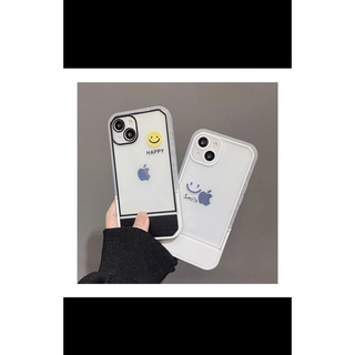 隱形支架 簡約 透明 笑臉 情侶可愛 矽膠 防摔手機殼 適用 iphone 14 13 11 12 pro max XR