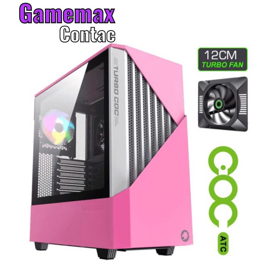 GAMEMAX CONTAC T806 電腦機殼 E-ATX (附2顆ARGB風扇/控制盒顯卡支架)粉/紅/黑/白 熱銷