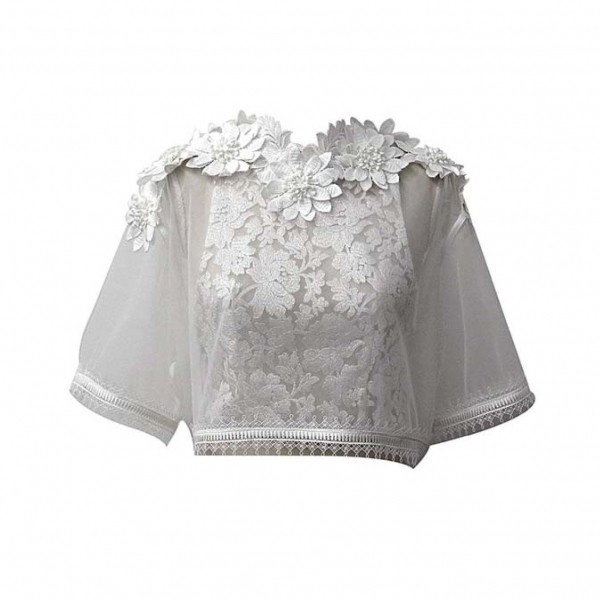 Rotsaniyom White Label CROP TOP 設計師品牌 蕾絲上衣 輕婚紗