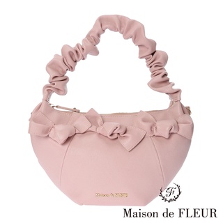 Maison de FLEUR 皺褶荷葉邊設計蝴蝶結可頌包(8A21F0J1500)