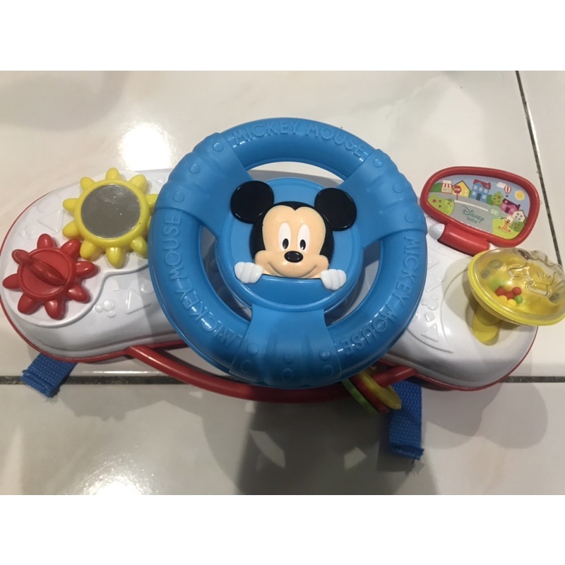 二手 迪士尼嬰幼兒玩具 米奇推車吊掛方向盤