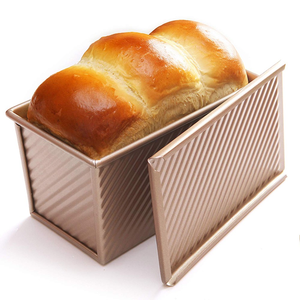 🚚【24小時出貨】長方形金色不粘吐司模具 烤麵包模具 450g吐司 麵包模具 土司盒 烤箱 烘焙模具